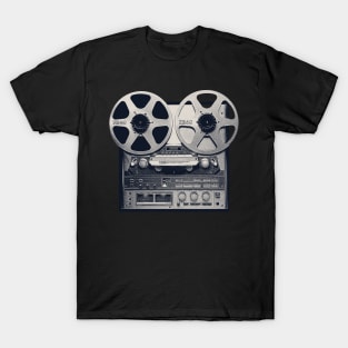 Vintage Reel To Reel Tape Player Design T-Shirt